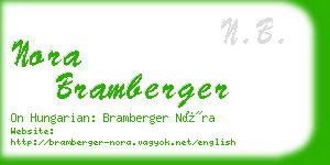 nora bramberger business card